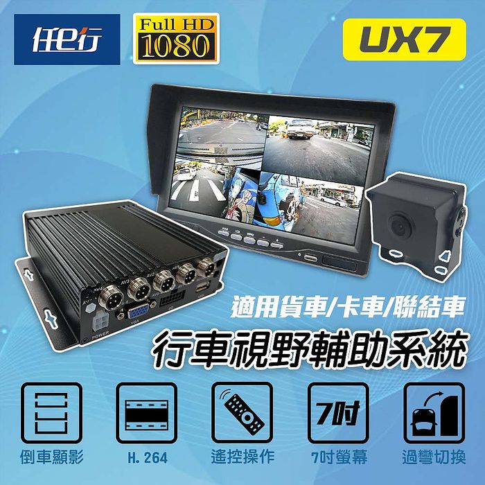任e行 UX7 環景四鏡頭 1080P 行車紀錄器