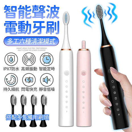 FJ 防水升級智能聲波電動牙刷P2(買一送一)