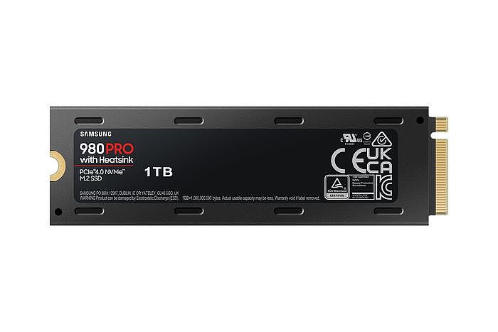 980 PRO PCIe 4.0 NVMe M.2固態硬碟（含散熱片）1TB 背面