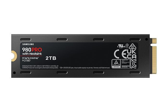 980 PRO PCIe 4.0 NVMe M.2固態硬碟（含散熱片）2TB 背面