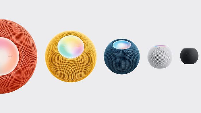 HomePod mini 提供五種顏色