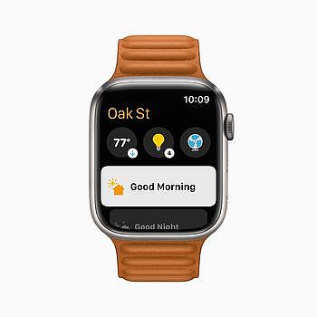 「家庭」app 以 watchOS 8 顯示於 Apple Watch Series 7。