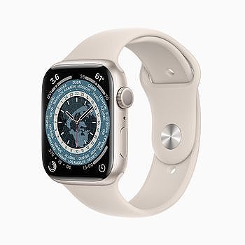 「世界時鐘」錶面顯示於 Apple Watch Series 7。