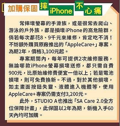 加購保固，摔iPhone不心痛