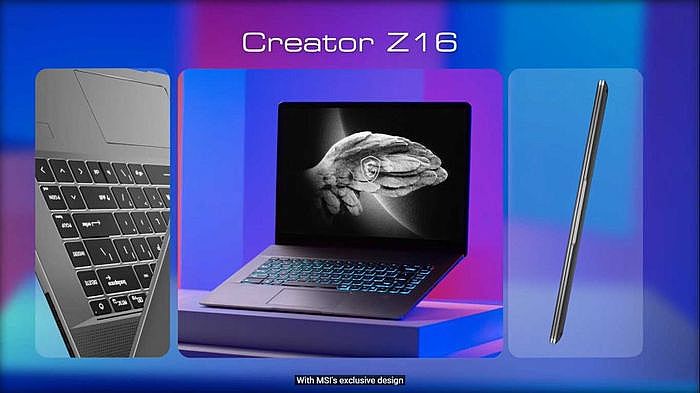 微星此次發表的Creator Z16，機身採用一體成形鋁合金材質，相當纖薄。（圖／微星提供）