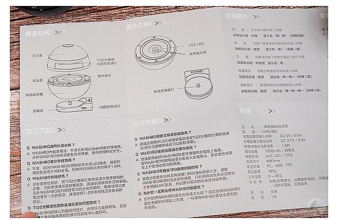 WASHBO 結構圖與常見問題