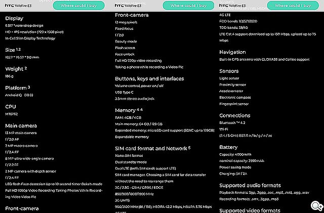 四鏡頭野火機 HTC Wildfire E3俄羅斯官網亮相