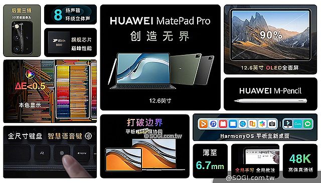 華為MatePad Pro與Watch 3發表 P50外型亮相