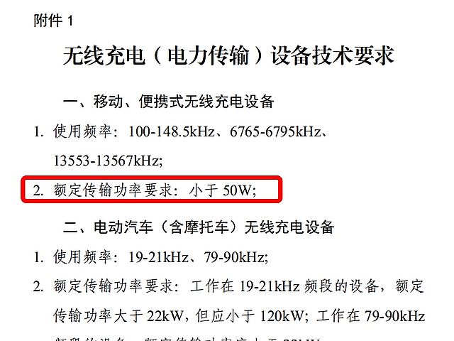 中國官方新規範！手機無線充電功率最高上限50W