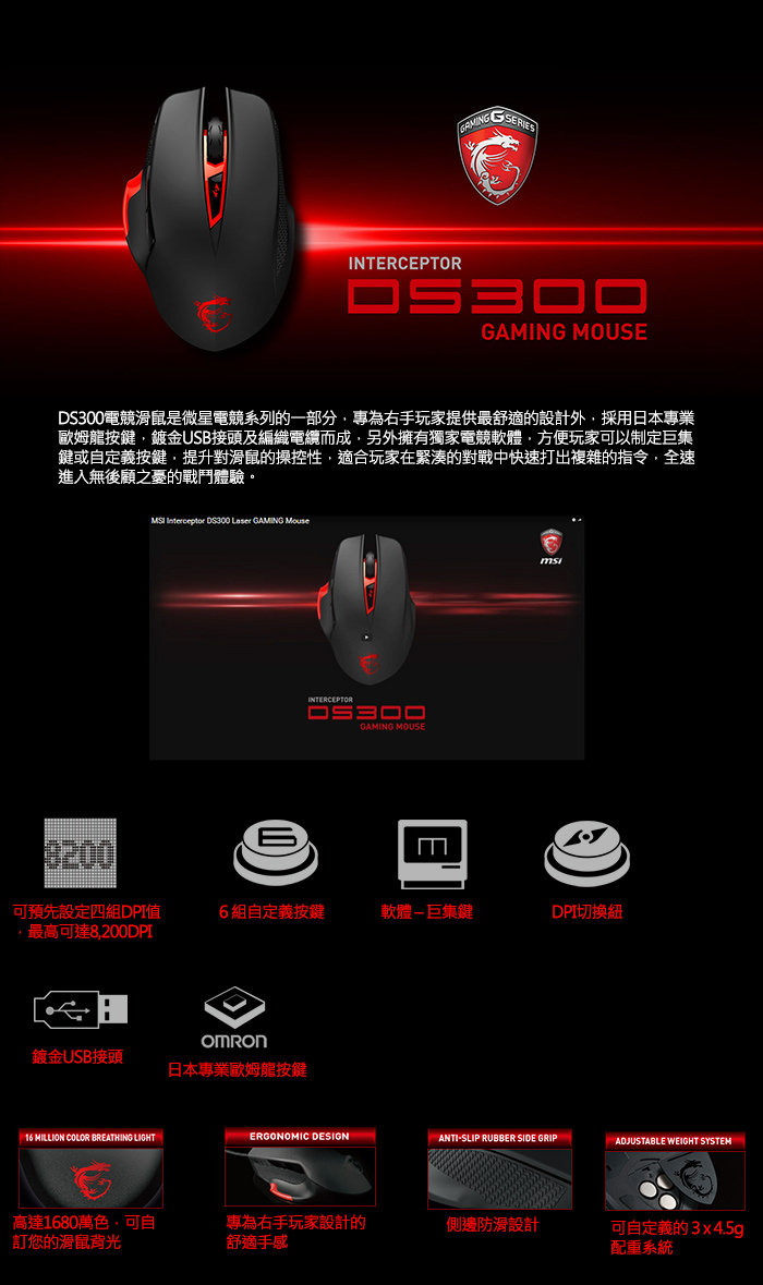 MSI Interceptor DS 300 Mouse - マウス・トラックボール