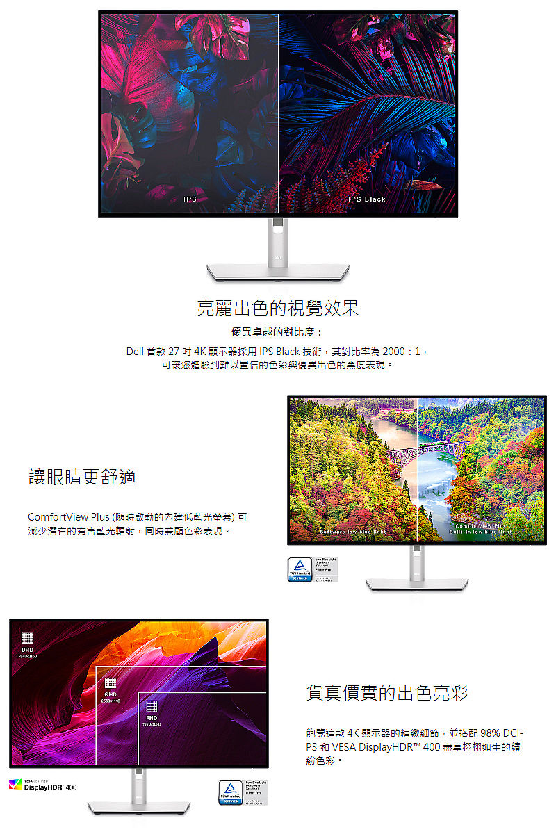 DELL 戴爾U2723QE 27型USB-C 4K液晶螢幕《原廠三年保固》-電腦．電競