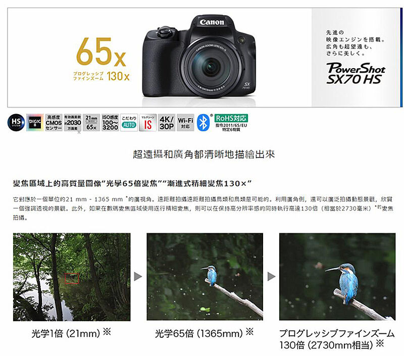 Canon PowerShot SX70 HS 數位相機(公司貨)類單眼！光學65倍變焦