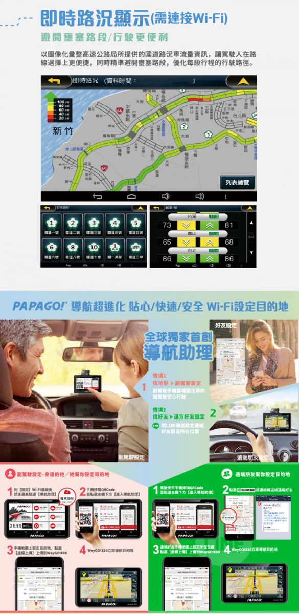 PAPAGO WayGO 830  5吋可錄影衛星導航機+16G+觸控筆+手機矽膠立架+立架貼