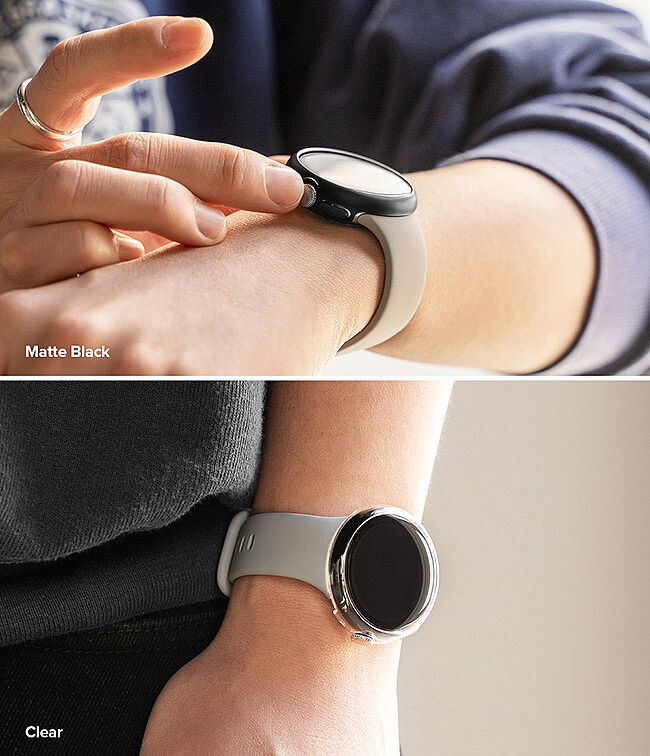 Rearth Ringke Google Pixel Watch 2 輕薄保護殼(1透1黑)-耳機．穿戴