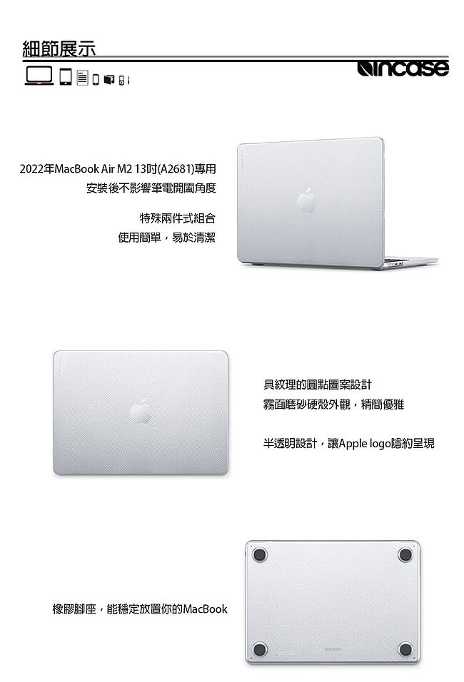 Incase Hardshell Case 2022年MacBook Air M2 13吋專用霧面圓點筆電