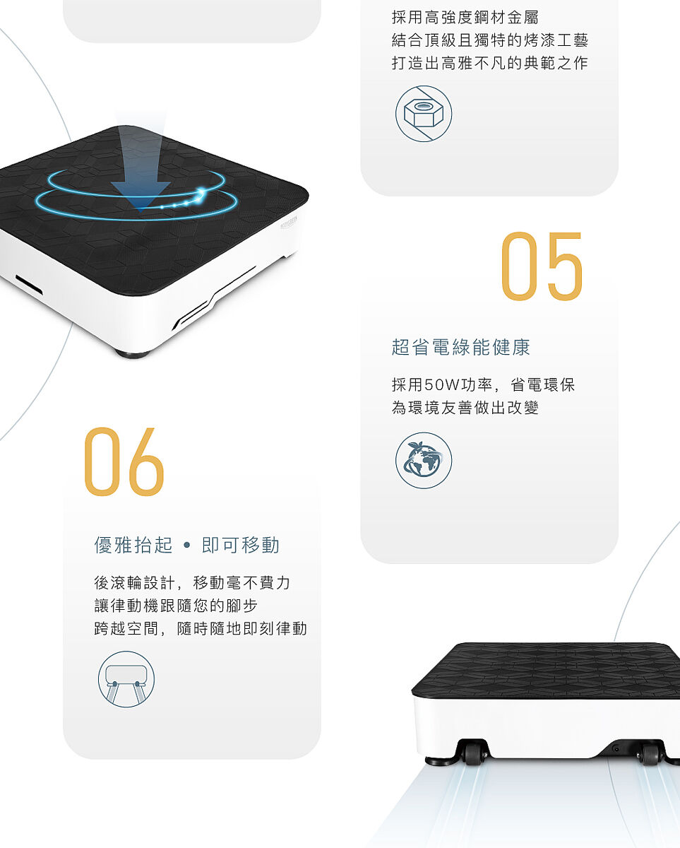 鋼材結構，堅固耐用、省電綠能、後滾輪設計，輕鬆移動