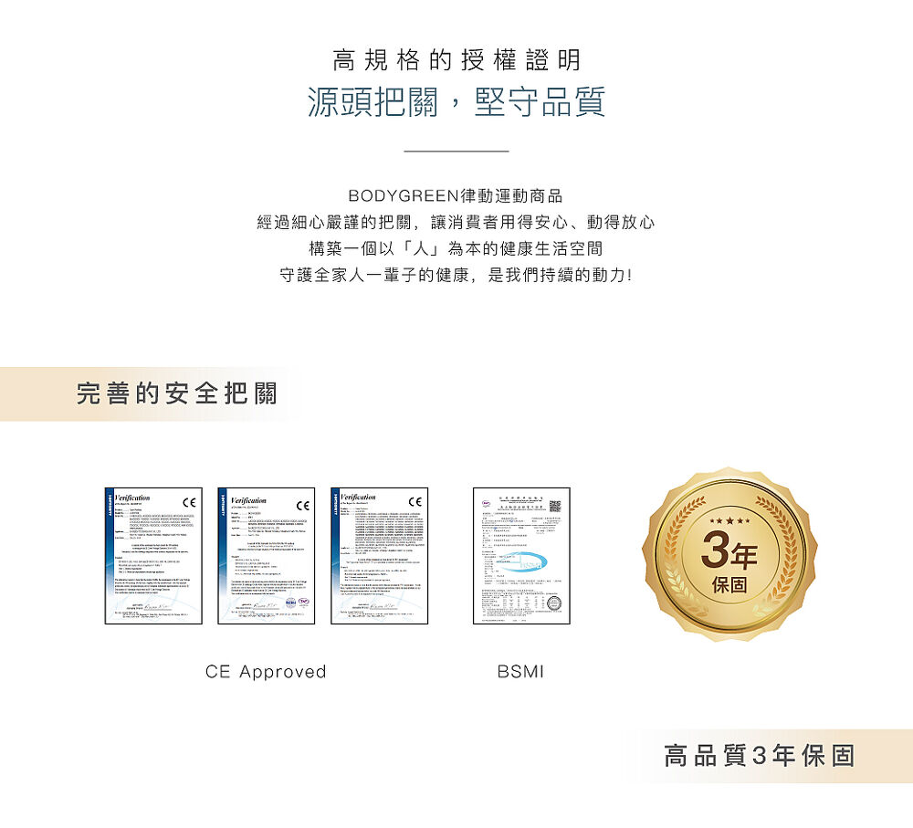 源頭把關，堅守品質，高規格授權證明