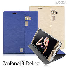 LUCCIDA ASUS ZenFone3 Deluxe 雨絲紋立架側掀皮套
