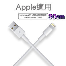 【Apple 副廠】Lightning 8pin 30cm充電/傳輸線【2入】