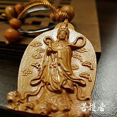 【菩提居】避邪桃木慈悲媽祖隨身掛飾