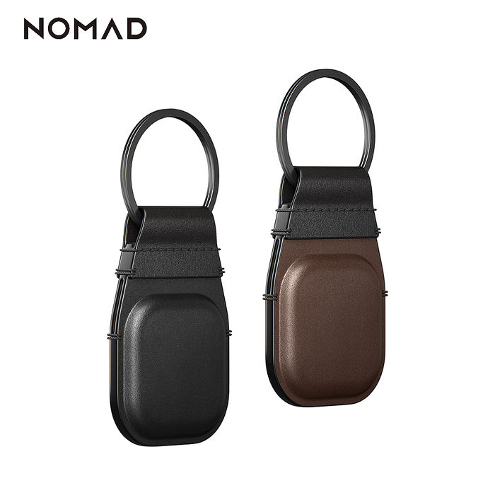 NOMAD AirTag 專用全包覆式真皮保護套棕