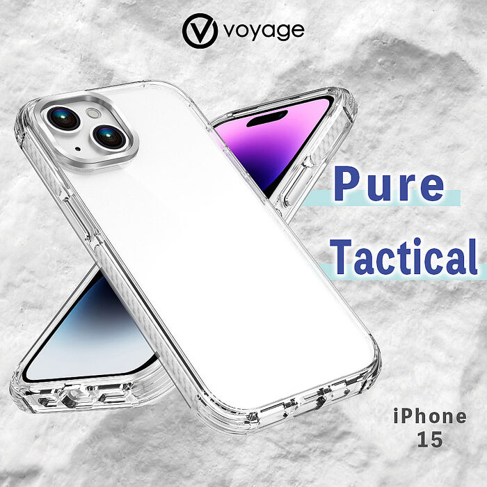 VOYAGE 超軍規防摔保護殼-Pure Tactical 白-iPhone 15 (6.1")
