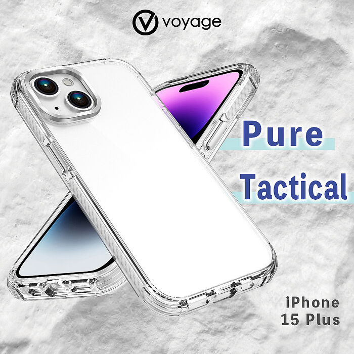 VOYAGE 超軍規防摔保護殼-Pure Tactical 白-iPhone 15 Plus (6.7")