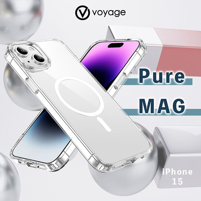 VOYAGE 抗摔防刮保護殼-Pure MAG-透明-iPhone 15 (6.1")