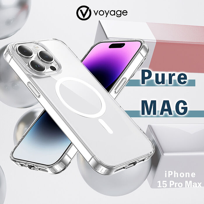 VOYAGE 抗摔防刮保護殼-Pure MAG-透明-iPhone 15 Pro Max (6.7")