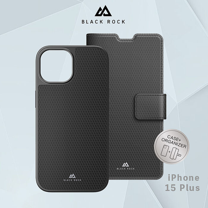 德國Black Rock 2合1防護皮套-iPhone 15 Plus (6.7")黑
