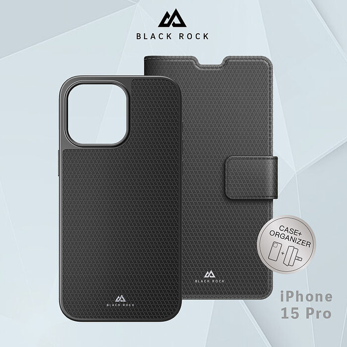 德國Black Rock 2合1防護皮套-iPhone 15 Pro (6.1")黑