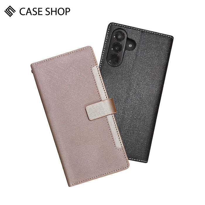 CASE SHOP 三星 A36 5G 前收納側掀皮套黑色