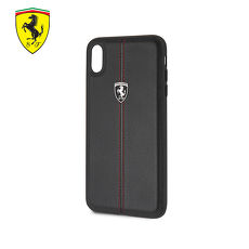 Ferrari iPhone XS MAX / XR 法拉利真皮直紋縫線背蓋(黑色)