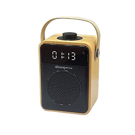 Dennys 丹尼斯 鬧鐘/SD/FM/MP3木質音樂藍牙音箱(WS-D1)淺木色