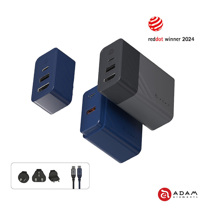 亞果元素 GaN Hub 65W 氮化鎵影像傳輸電源供應器黑色