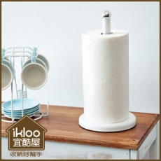 【ikloo】簡約桌上型紙巾架 (氣質白)