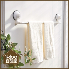 【ikloo】TACO無痕吸盤系列-不鏽鋼角落可用毛巾架