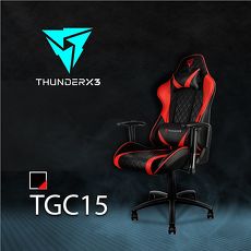 【ThunderX3】TGC15 競速超跑電競賽車椅(黑紅色)
