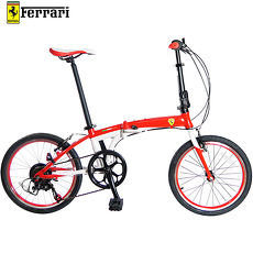 FERRARI f-09 法拉利20吋鋁合金7速折疊單車-紅/白