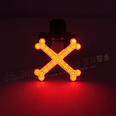 BIKEGUY COB 紅光LED警示燈2段模式造型後燈-X型骷髏