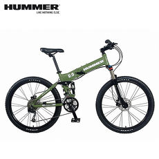 HUMMER 大悍馬 HM2600 26吋27速4連桿碟煞大折疊單車-綠