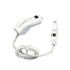 【日本槌屋YAC】Lightning-MicroUSB轉換車用充電器 TP-193 (汽車︱Apple蘋果︱充電器)