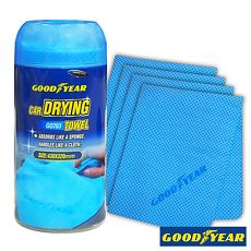 【Goodyear固特異】萬用吸水巾4入-GO703 (汽車︱清潔︱打蠟︱洗車布︱海棉)