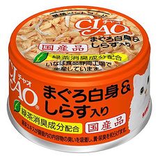 日本CIAO 旨定貓罐-鮪魚 +吻仔魚 24罐/1箱-XT-A02