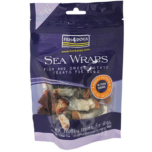 【海洋之星FISH4DOGS】營養潔齒點心—魚皮地瓜100g / 2入 (適合一般犬隻食用)