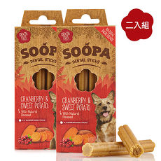 【Soopa舒趴】生機狗點心/潔牙棒系列-蔓越莓地瓜 100g / 2入組