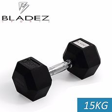 【Bladez】六角包膠啞鈴-15Kg