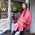 【w.p.c】垂墜斗篷款。時尚雨衣/風衣(R1004)_桃紅