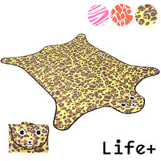 【Life Plus】動物叢林 造型野餐墊/遊戲墊_加大款 (褐色_豹紋)