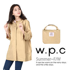 【w.p.c】寬版七分袖。時尚雨衣/風衣R1017_卡其